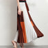 Pleated high waist half skirt long skirt Xia sanzhai celebrity pleated umbrella skirt stripe print contrast big swing skirt